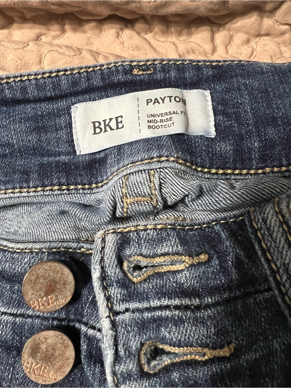 BKE Payton Mid-Rise Bootcut Jeans in Dark Blue